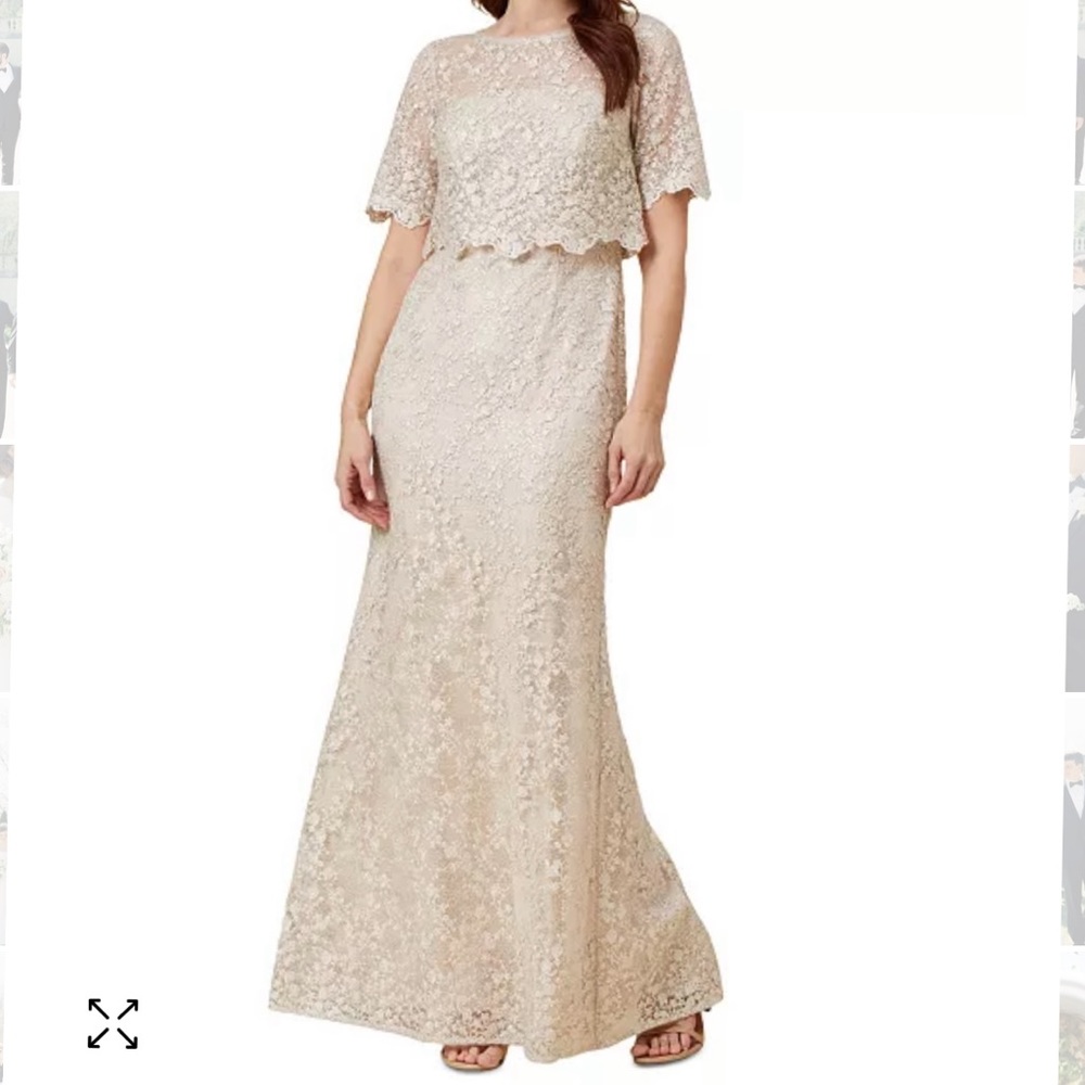 ADRIANNA PAPELL
Women's Embroidered Sequin Overlay Gown
